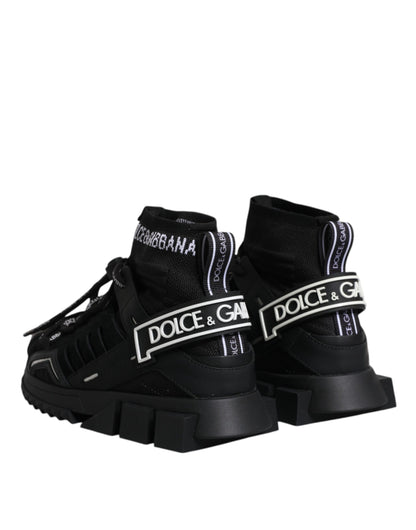 Black Sorrento Socks Logo Sneakers Shoes-Dolce & Gabbana-LabelTerrace.com