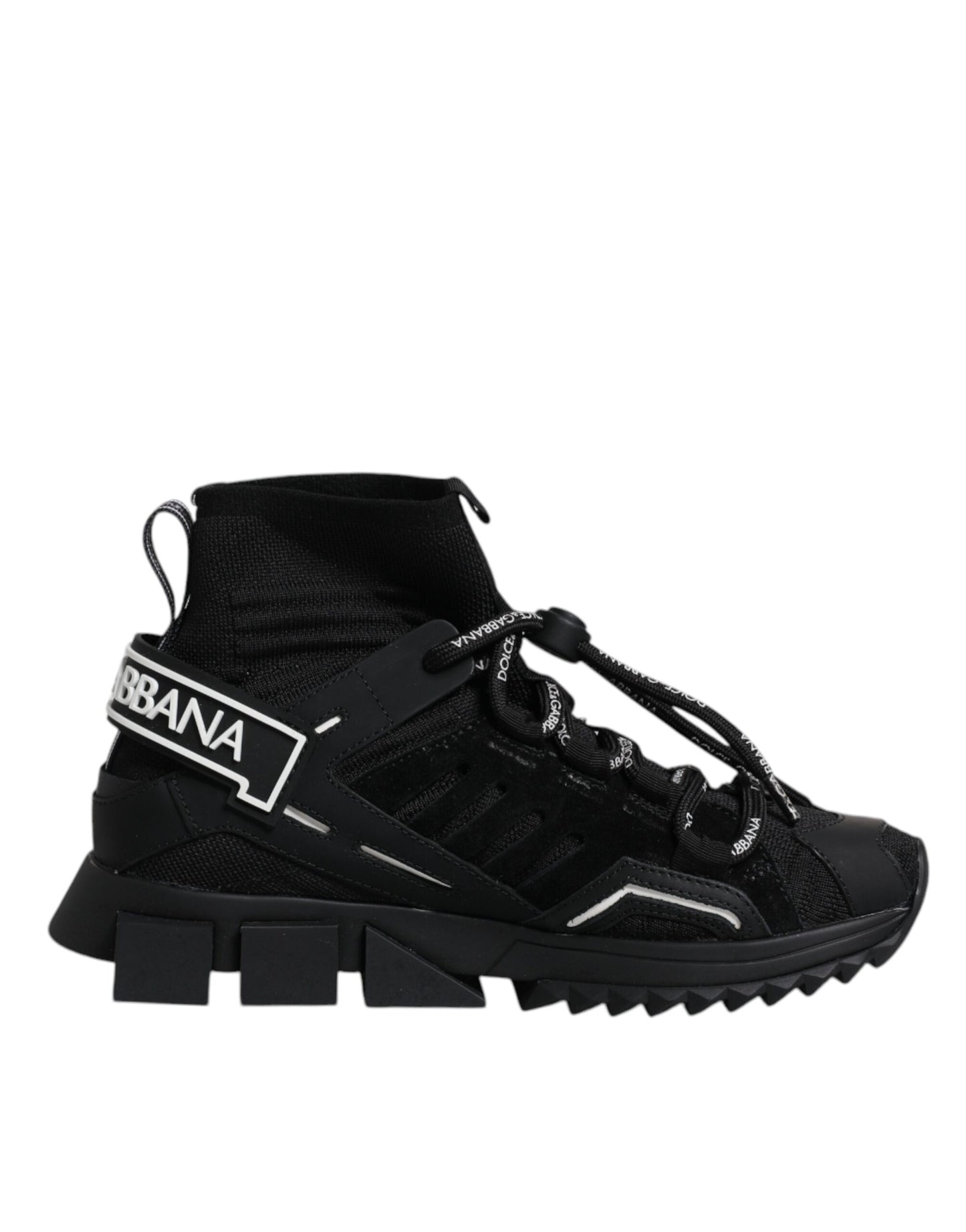 Black Sorrento Socks Logo Sneakers Shoes-Dolce & Gabbana-LabelTerrace.com