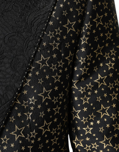 Black Stars Jacquard SICILIA 2 Piece Suit-Dolce & Gabbana-LabelTerrace.com