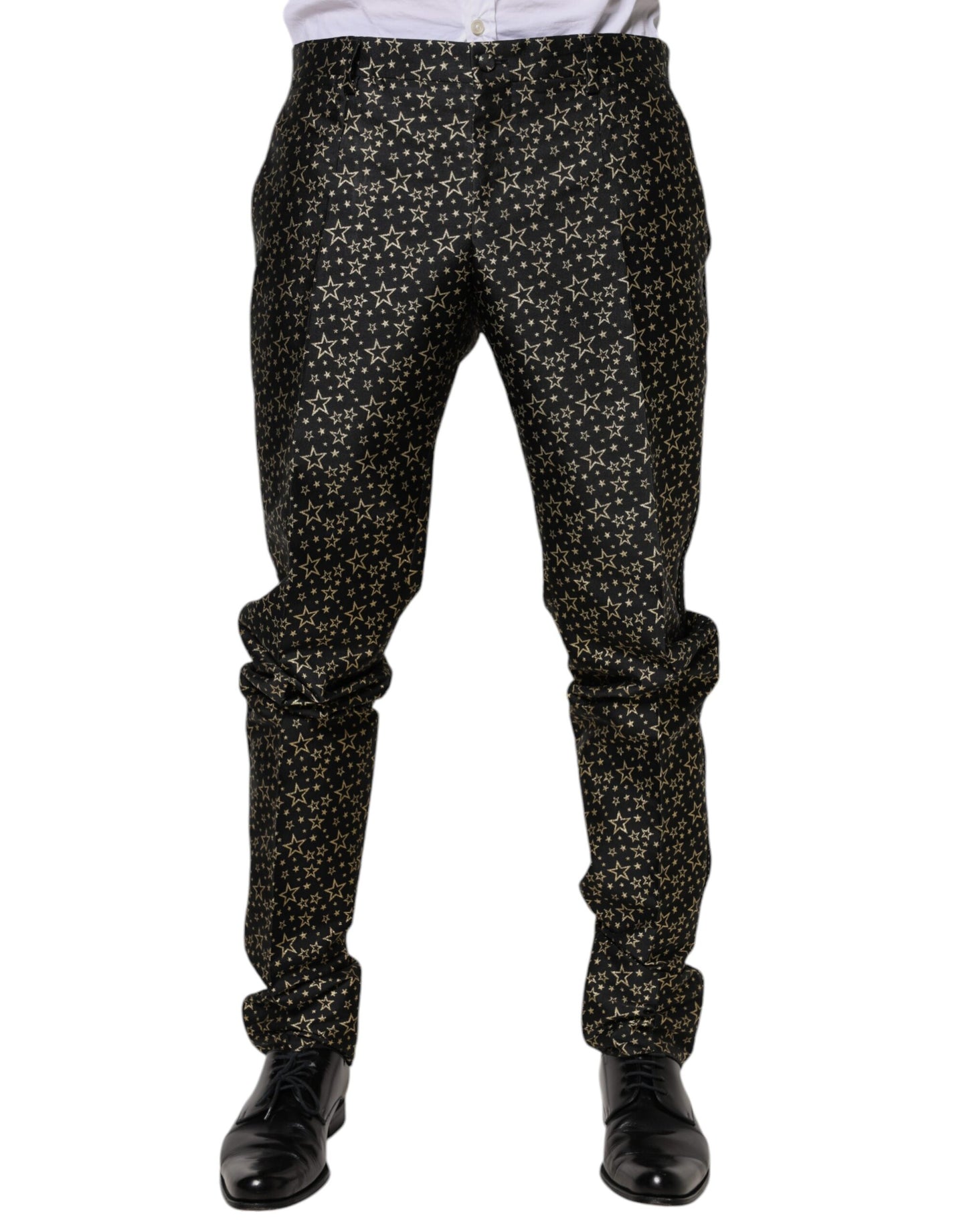 Black Stars Jacquard SICILIA 2 Piece Suit-Dolce & Gabbana-LabelTerrace.com