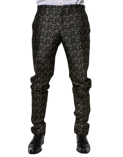 Black Stars Jacquard SICILIA 2 Piece Suit-Dolce & Gabbana-LabelTerrace.com