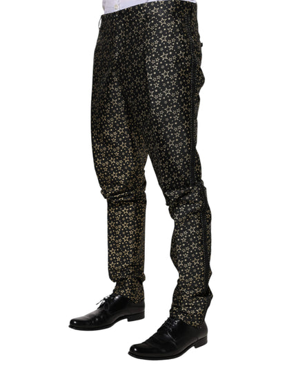 Black Stars Jacquard SICILIA 2 Piece Suit-Dolce & Gabbana-LabelTerrace.com