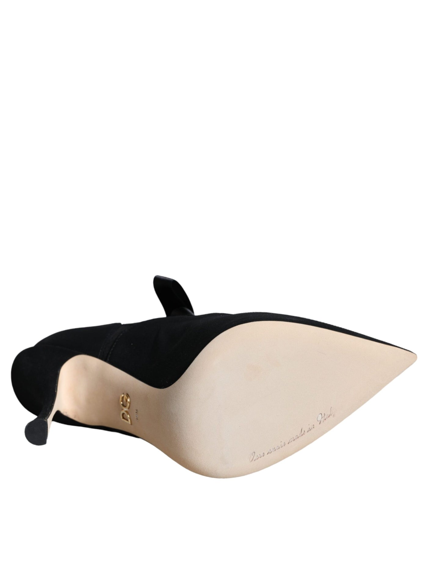 Black Stiletto Heels Mid Calf Boots Shoes-Dolce & Gabbana-LabelTerrace.com