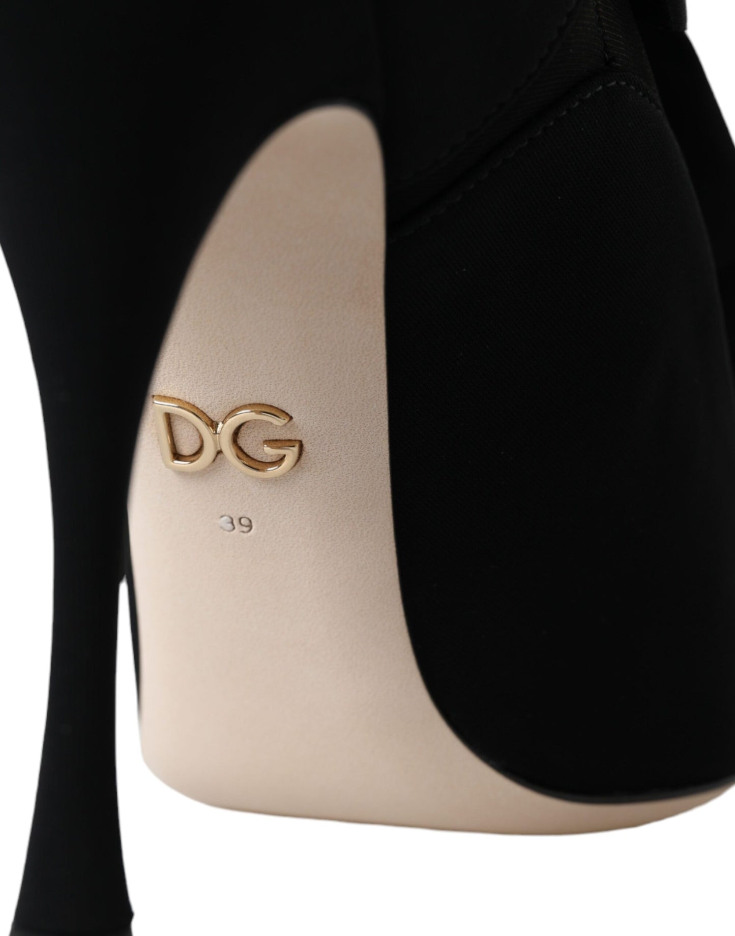 Black Stiletto Heels Mid Calf Boots Shoes-Dolce & Gabbana-LabelTerrace.com