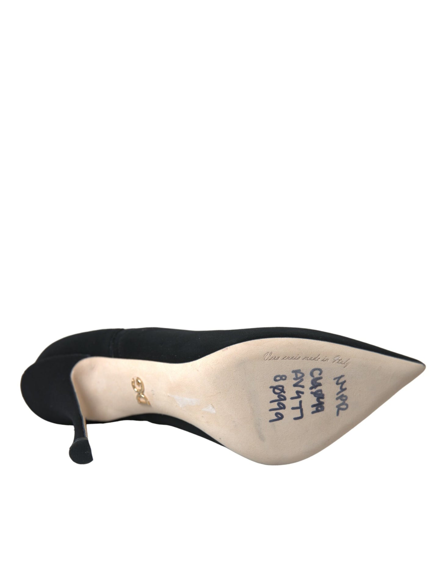 Black Stiletto Heels Mid Calf Boots Shoes-Dolce & Gabbana-LabelTerrace.com