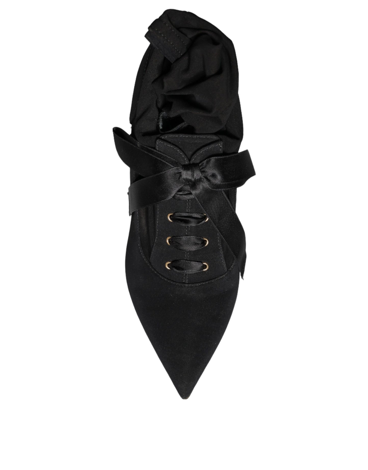Black Stiletto Heels Mid Calf Boots Shoes-Dolce & Gabbana-LabelTerrace.com