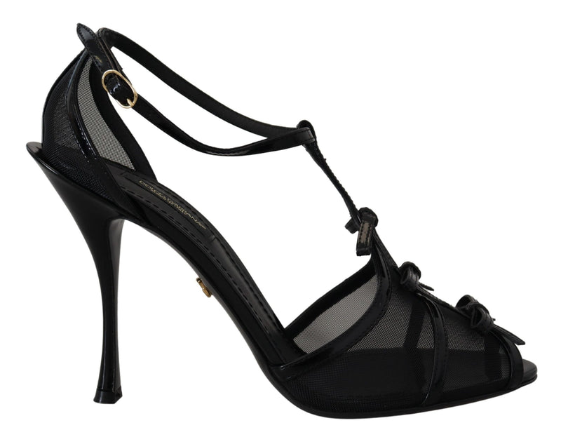 Black Stiletto High Heels Sandals Shoes-Dolce & Gabbana-LabelTerrace.com