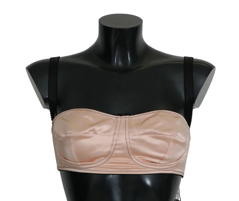Black Straps Pink Balconcino Bra-Dolce & Gabbana-LabelTerrace.com