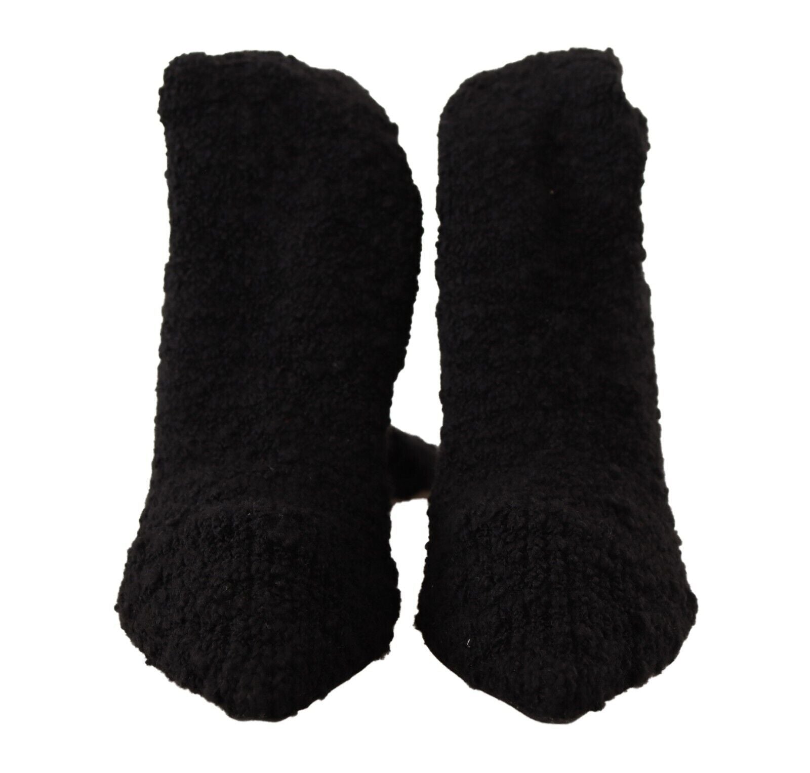 Black Stretch Socks Knee High Booties Shoes-Dolce & Gabbana-LabelTerrace.com