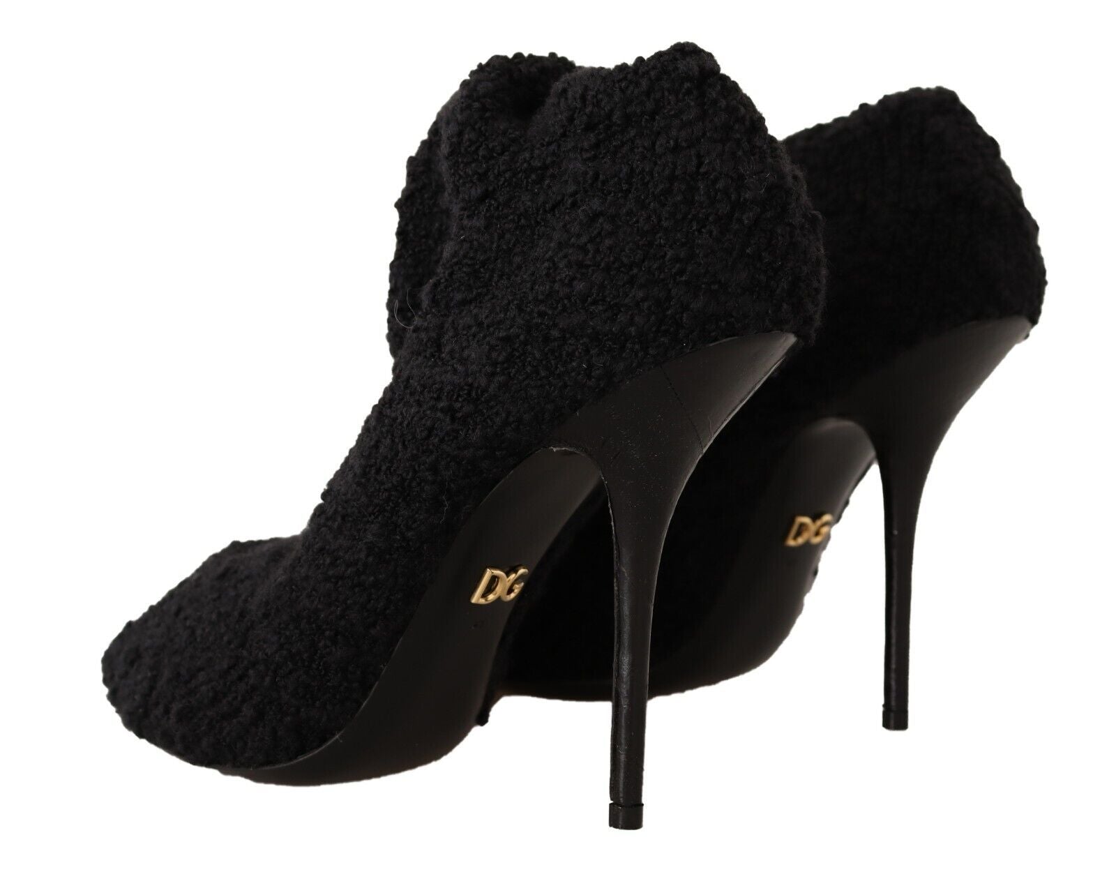 Black Stretch Socks Knee High Booties Shoes-Dolce & Gabbana-LabelTerrace.com