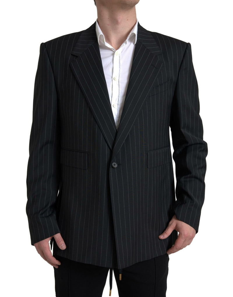 Black Stripe Single Breasted SICILIA Blazer-Dolce & Gabbana-LabelTerrace.com