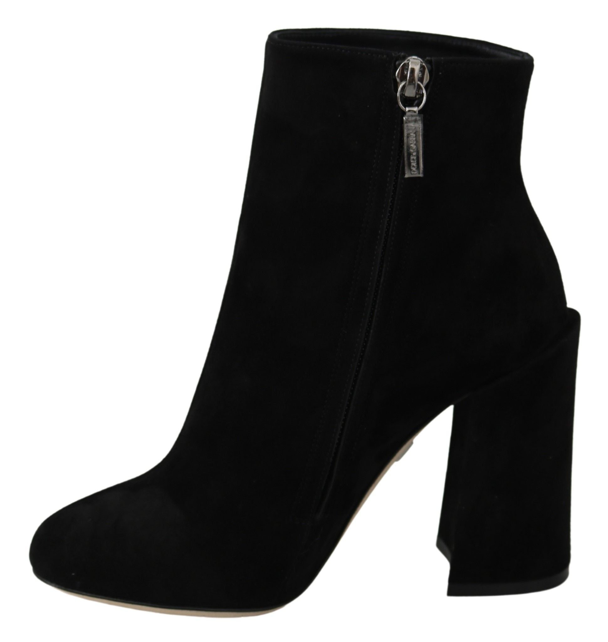 Black Suede L'Amore E'Bellezza Boots Shoes-Dolce & Gabbana-LabelTerrace.com