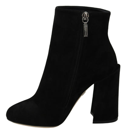 Black Suede L'Amore E'Bellezza Boots Shoes-Dolce & Gabbana-LabelTerrace.com