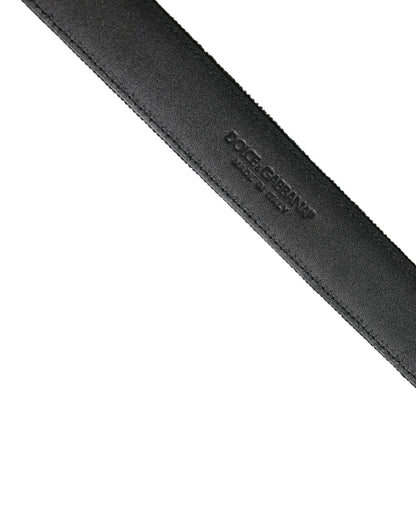 Black Suede Silver Tone Metal Buckle Men Belt