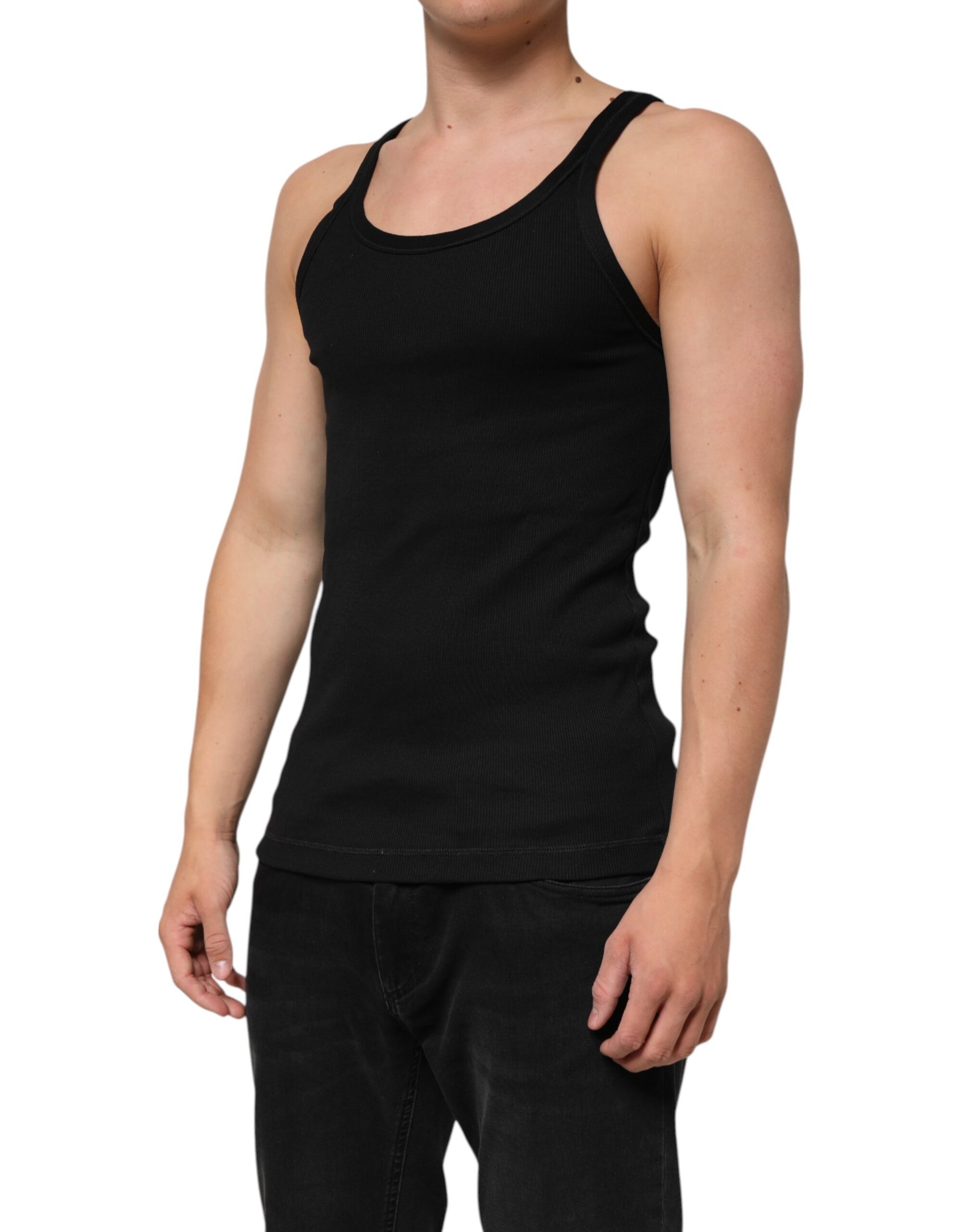 Black Tank Sleeveless Underwear Men T-shirt-Dolce & Gabbana-LabelTerrace.com