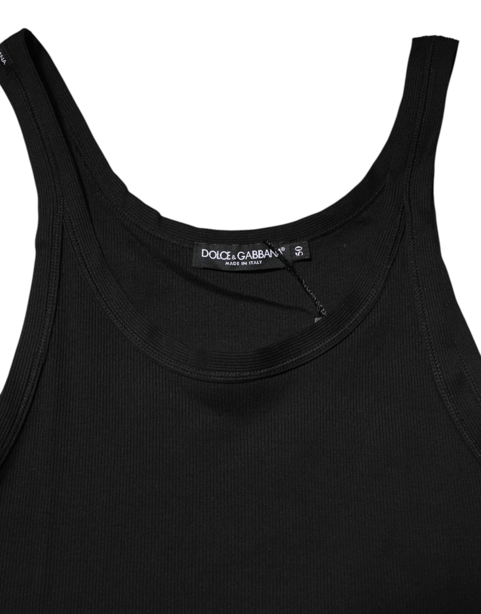 Black Tank Sleeveless Underwear Men T-shirt-Dolce & Gabbana-LabelTerrace.com
