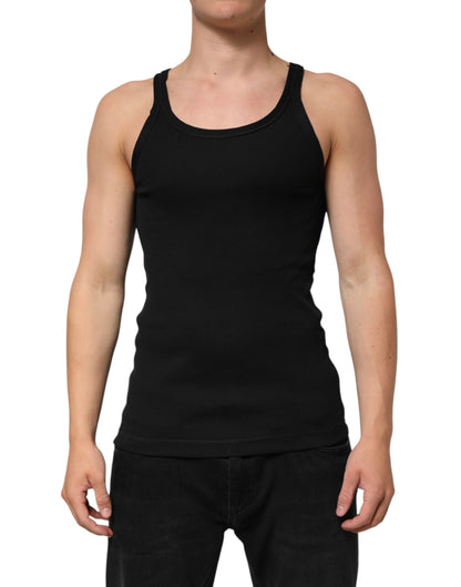 Black Tank Sleeveless Underwear Men T-shirt-Dolce & Gabbana-LabelTerrace.com