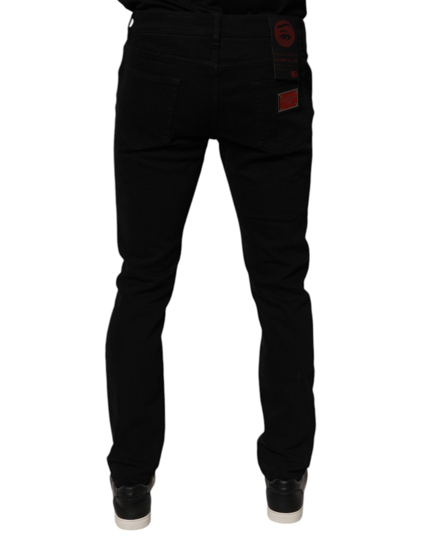 Black Tattered Cotton Skinny Men Denim Jeans-Dolce & Gabbana-LabelTerrace.com