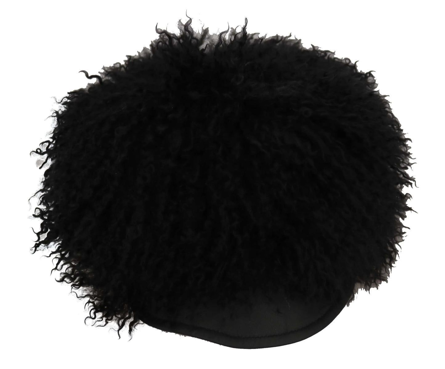 Black Tibet Lamb Fur Leather Gatsby Hat-Dolce & Gabbana-LabelTerrace.com