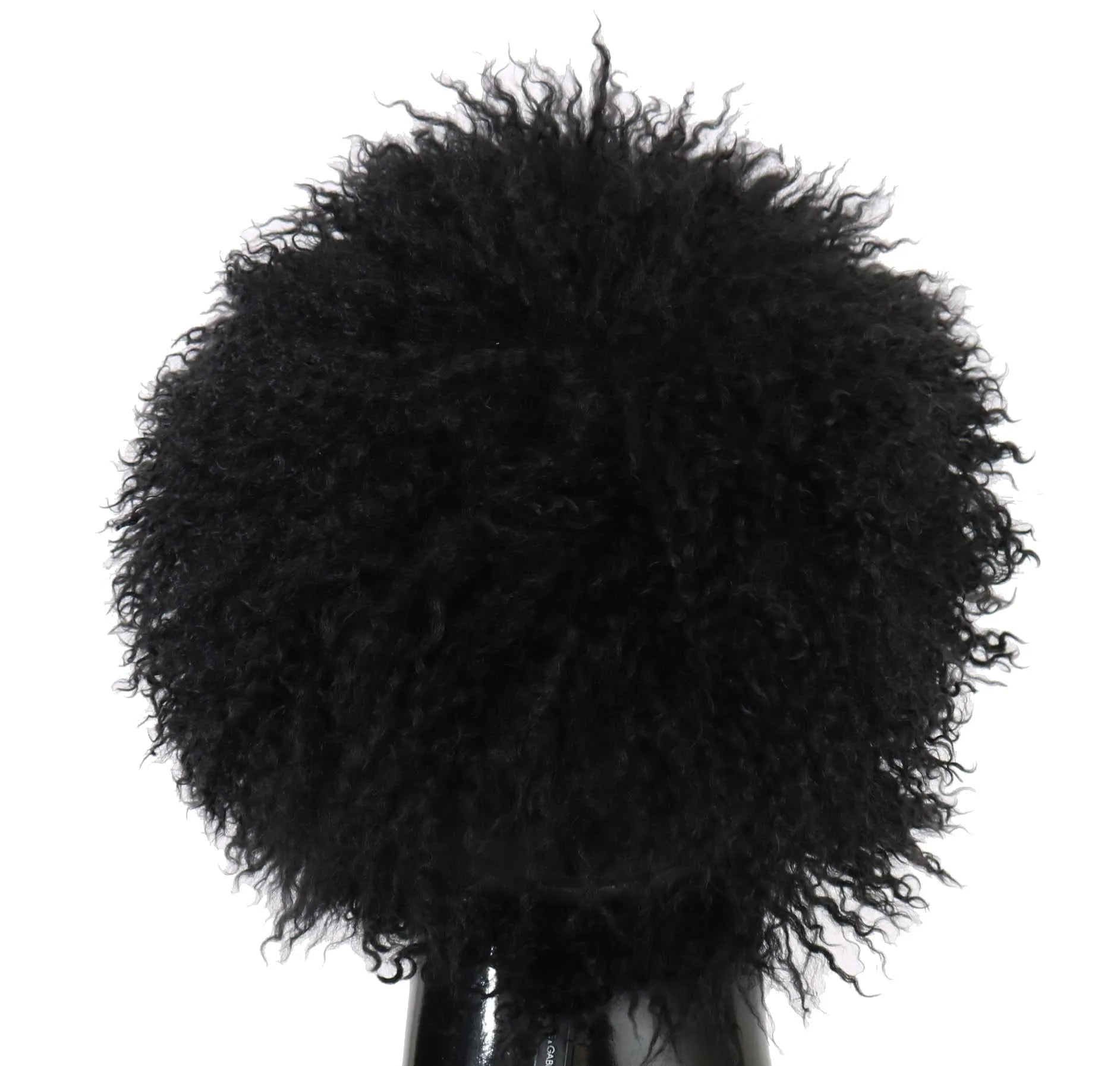 Black Tibet Lamb Fur Leather Gatsby Hat-Dolce & Gabbana-LabelTerrace.com