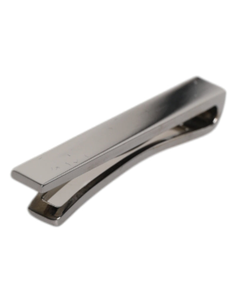 Black Tone Brass Logo Branded Tie Clip Bar-Dolce & Gabbana-LabelTerrace.com