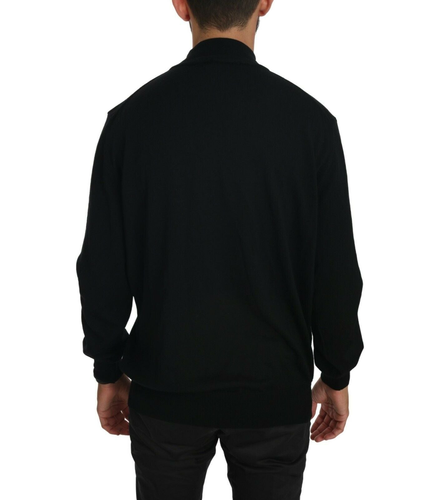 Black Turtle Neck Pullover Top Virgin Wool Sweater-MILA SCHÖN-LabelTerrace.com
