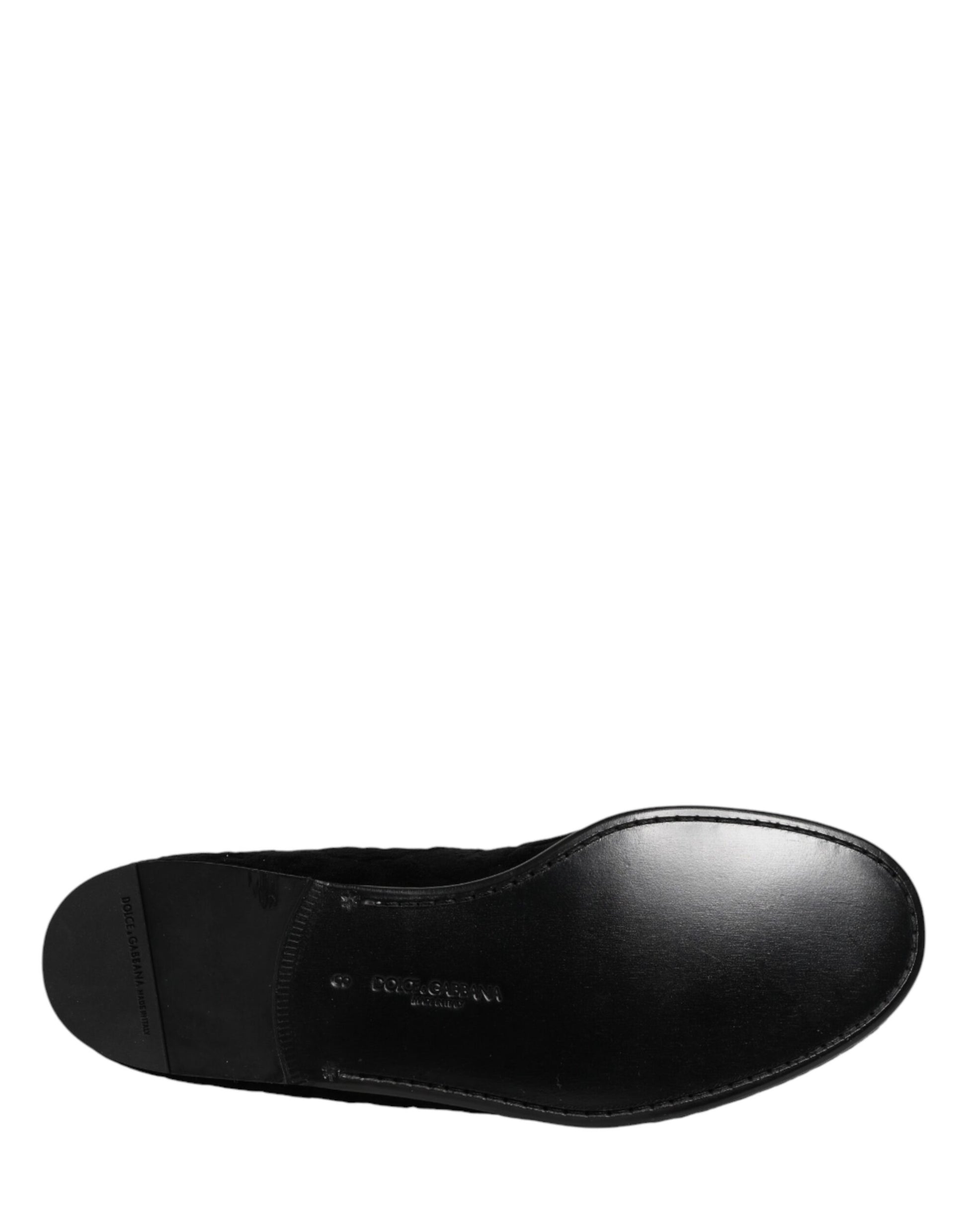 Black Velvet Slip On Loafers Formal Men Shoes
