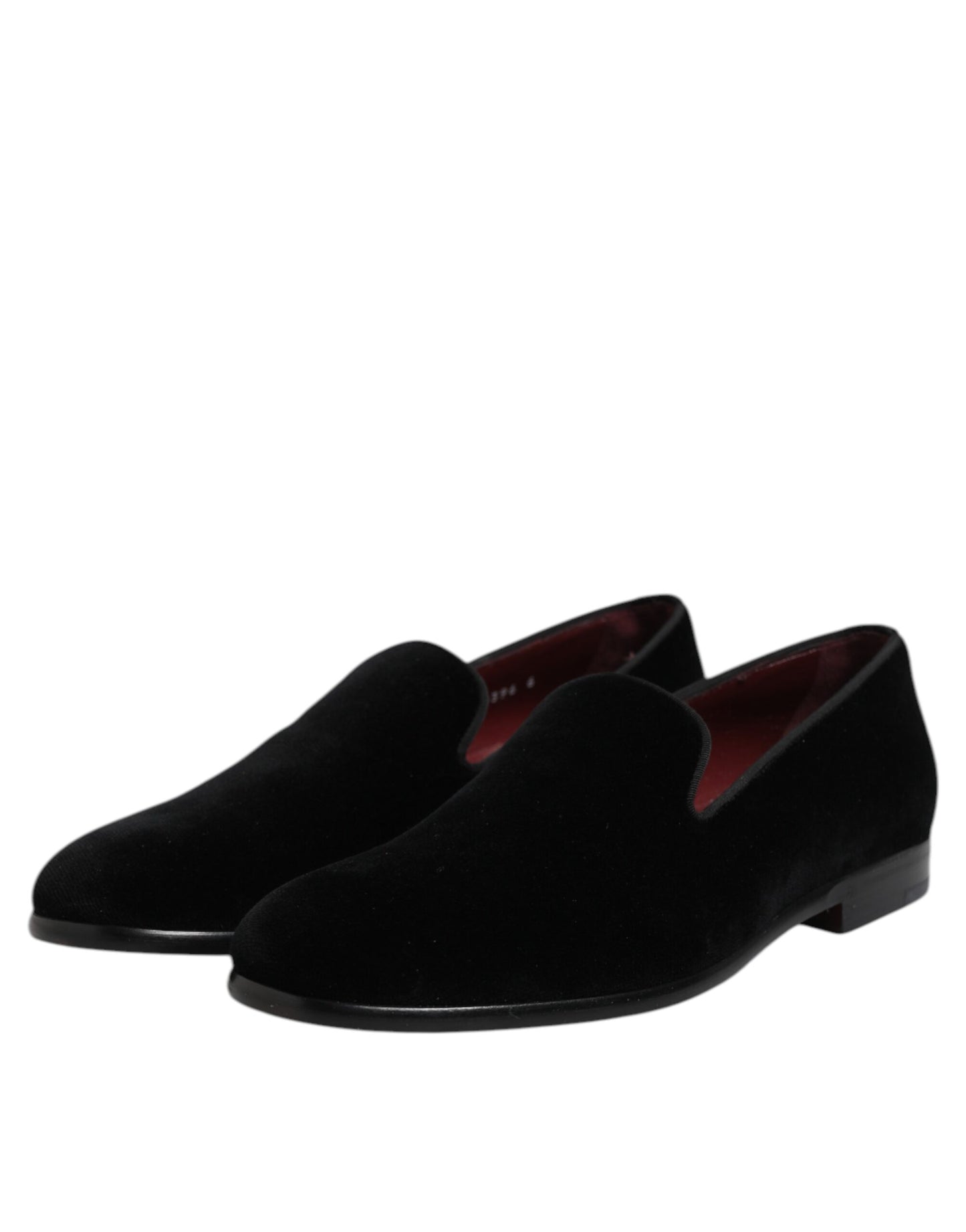 Black Velvet Slip On Loafers Formal Shoes-Dolce & Gabbana-LabelTerrace.com