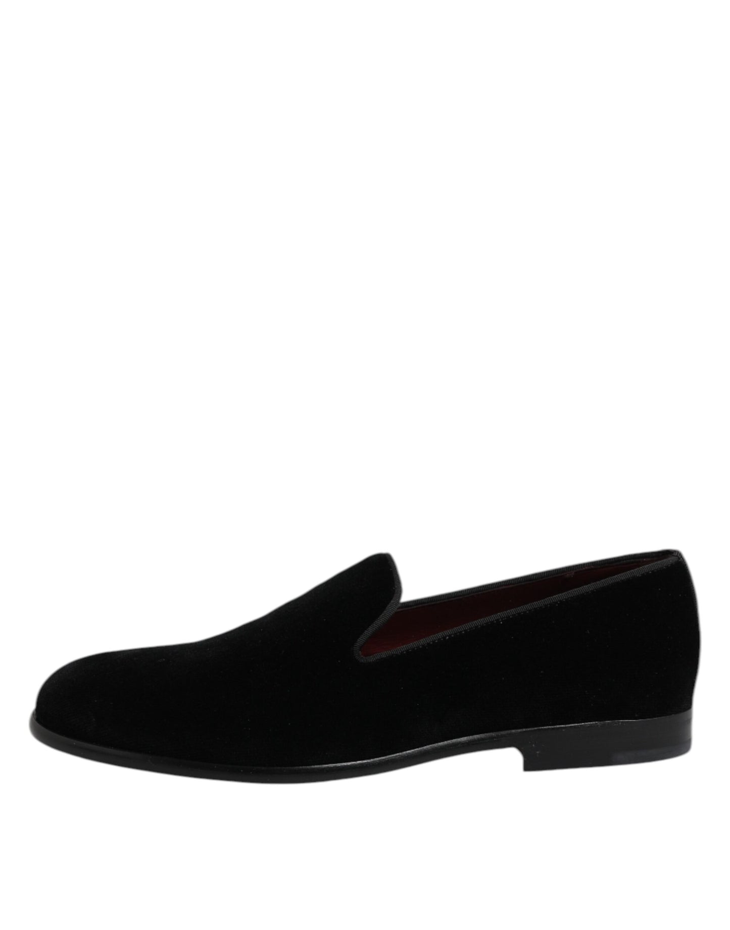 Black Velvet Slip On Loafers Formal Shoes-Dolce & Gabbana-LabelTerrace.com