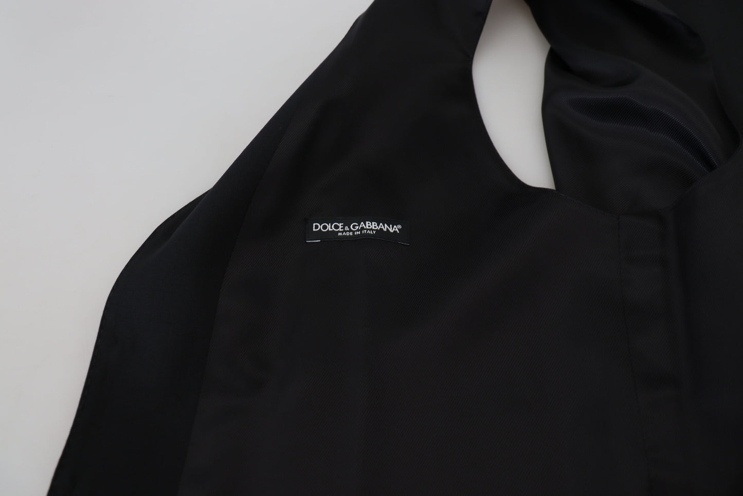 Black Virgin Wool Waistcoat Formal Vest-Dolce & Gabbana-LabelTerrace.com