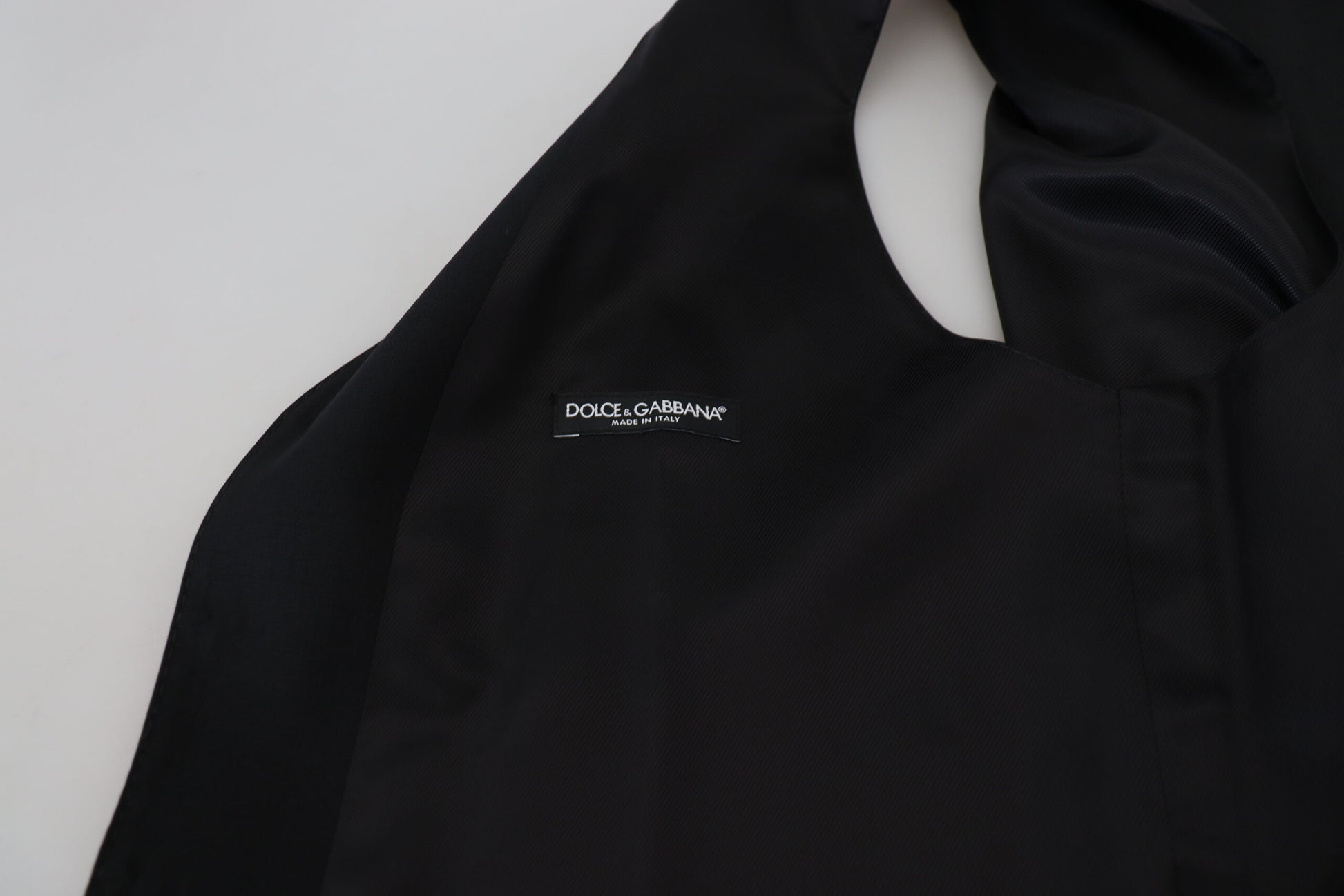 Black Virgin Wool Waistcoat Formal Vest-Dolce & Gabbana-LabelTerrace.com