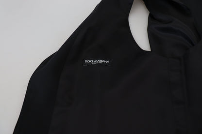 Black Virgin Wool Waistcoat Formal Vest-Dolce & Gabbana-LabelTerrace.com