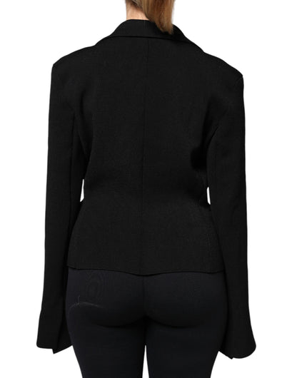 Black Viscose Single Breasted Blazer Jacket-Dolce & Gabbana-LabelTerrace.com