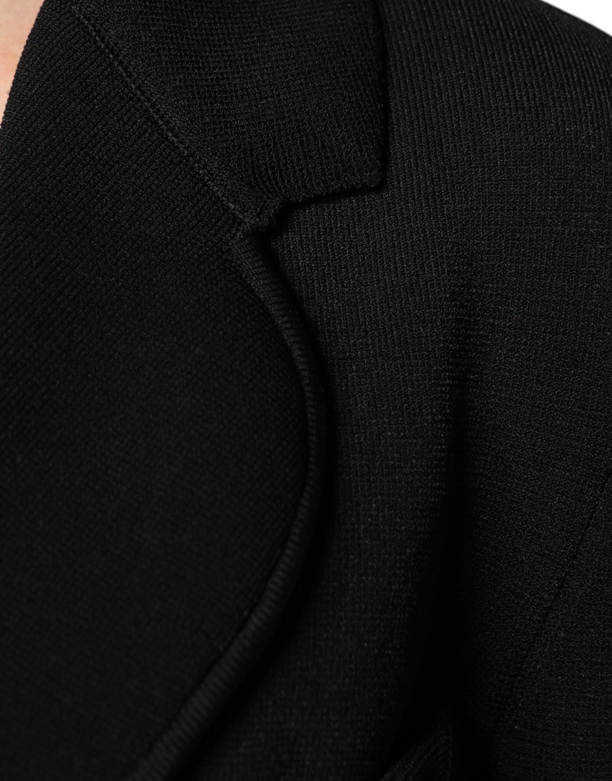 Black Viscose Single Breasted Blazer Jacket-Dolce & Gabbana-LabelTerrace.com