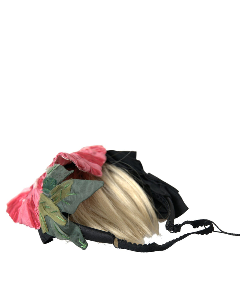 Black Viscose White Hair Parrucchiera Headband Diadem-Dolce & Gabbana-LabelTerrace.com