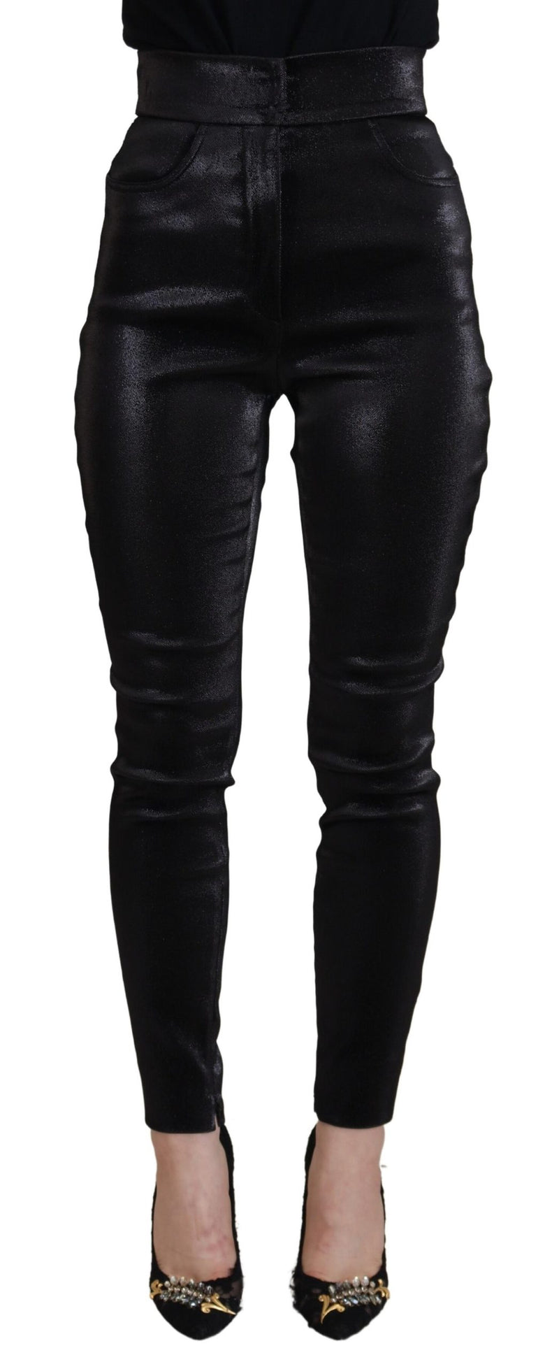 Black Washed Cotton Skinny Denim Jeans-Dolce & Gabbana-LabelTerrace.com