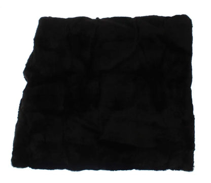 Black Weasel Fur Crochet Hood Scarf Hat-Dolce & Gabbana-LabelTerrace.com
