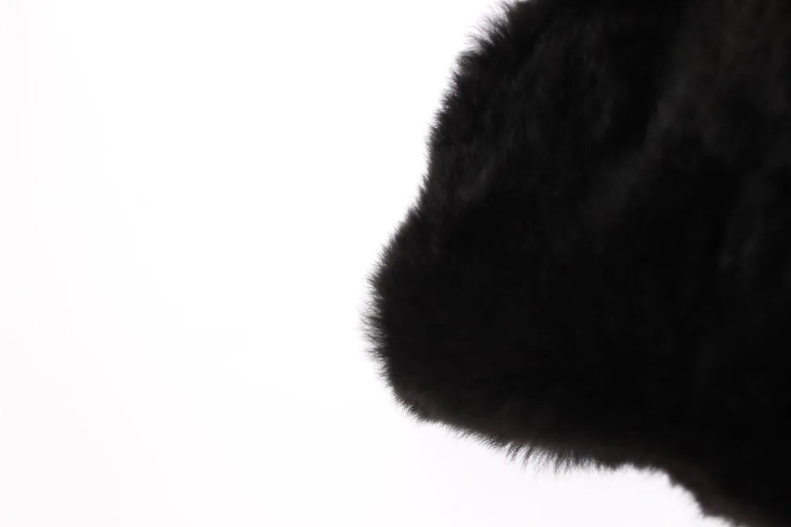 Black Weasel Fur Crochet Hood Scarf Hat-Dolce & Gabbana-LabelTerrace.com
