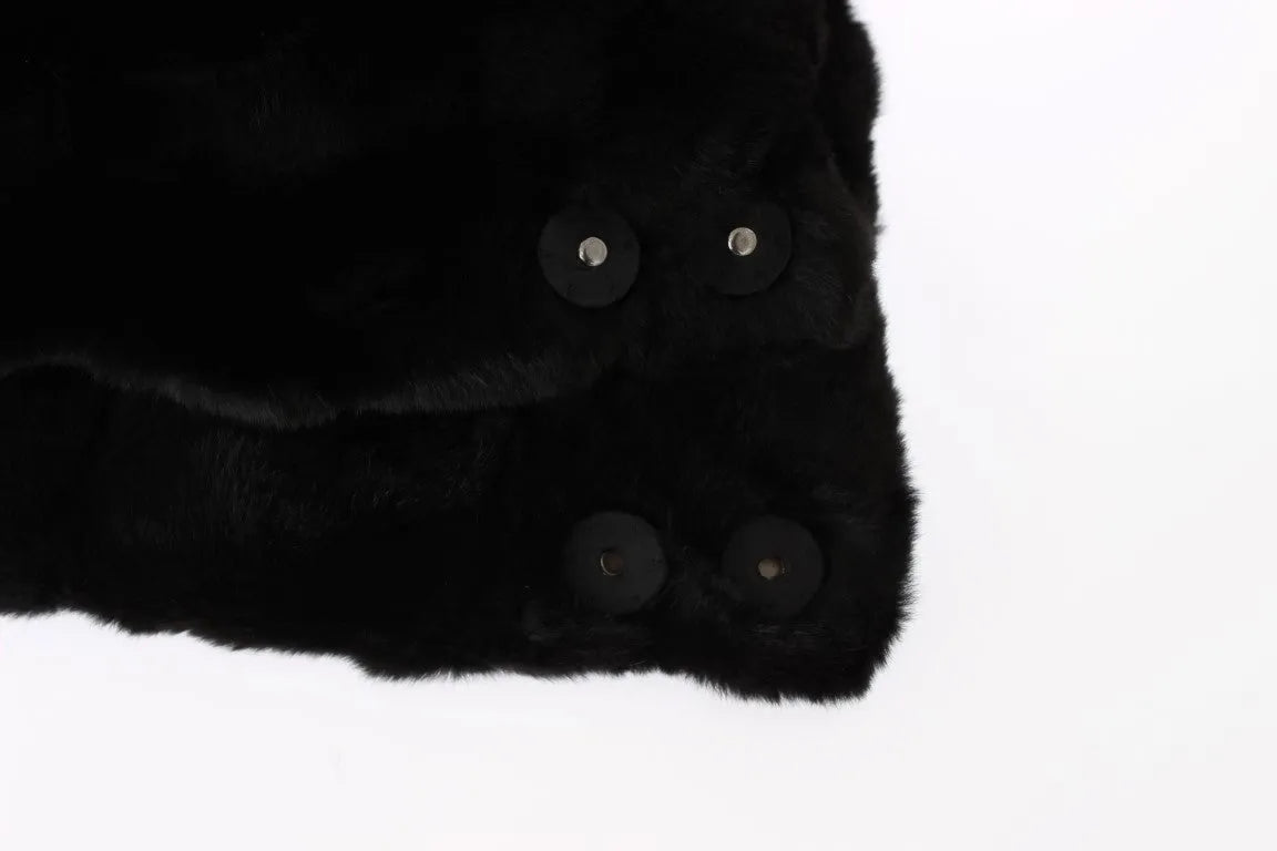Black Weasel Fur Crochet Hood Scarf Hat-Dolce & Gabbana-LabelTerrace.com
