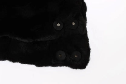 Black Weasel Fur Crochet Hood Scarf Hat-Dolce & Gabbana-LabelTerrace.com