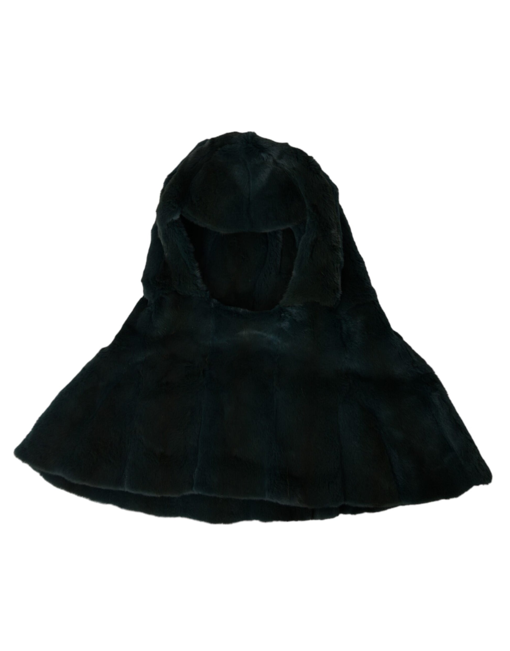 Black Weasel Fur Whole Head Wrap Hat-Dolce & Gabbana-LabelTerrace.com