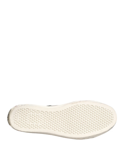 Black White Canvas Logo Mid Top Sneakers Shoes