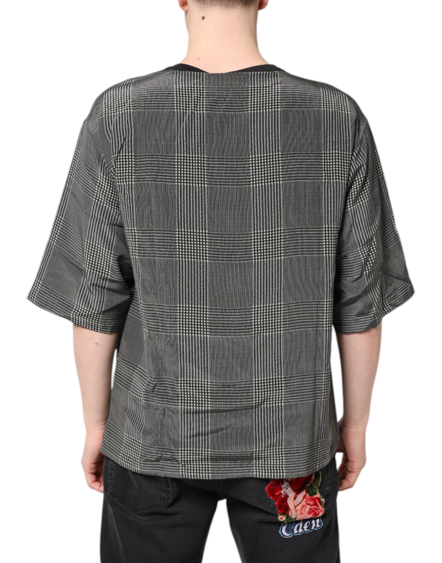 Black White Graphic Print Short Sleeve T-shirt-Dolce & Gabbana-LabelTerrace.com