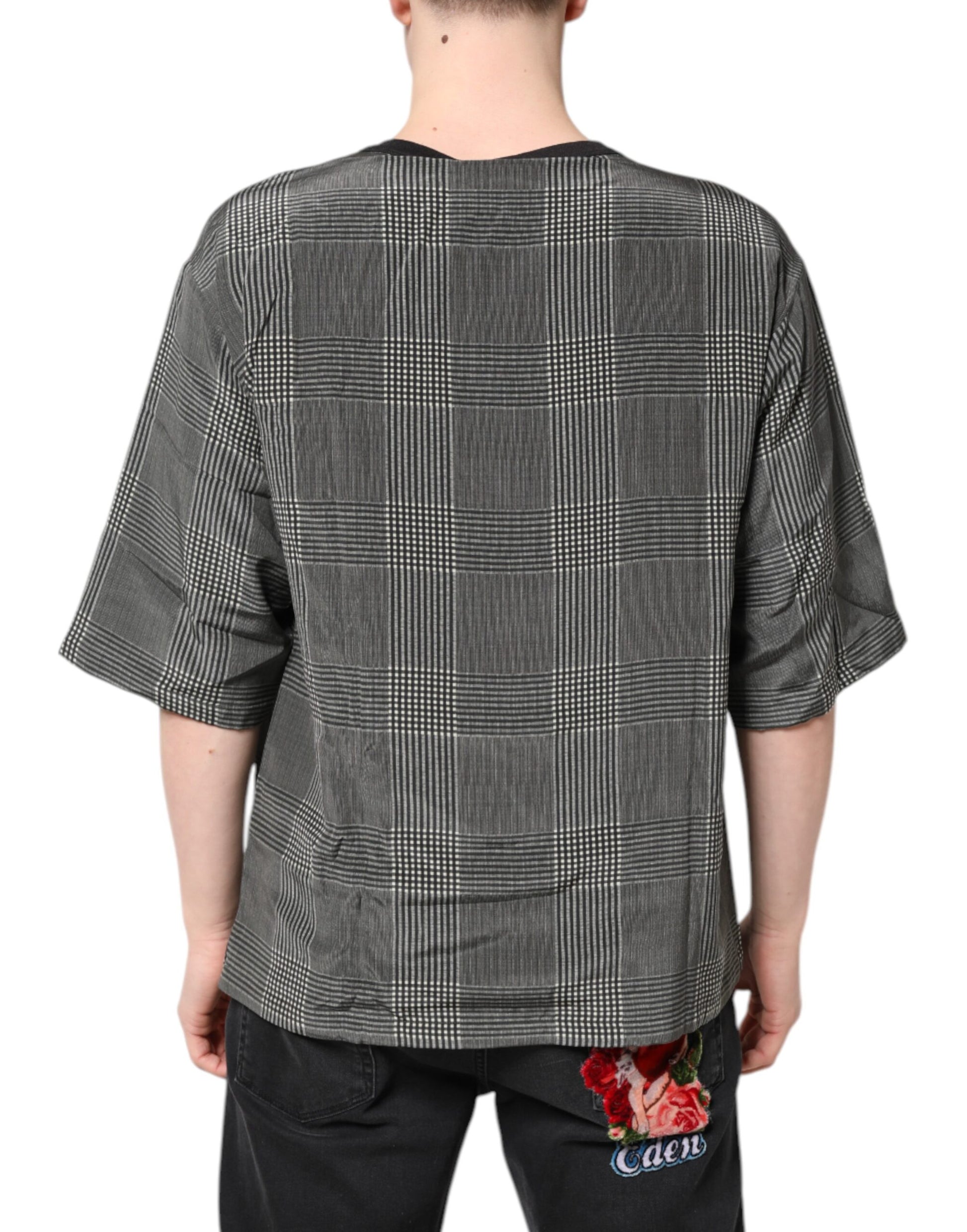 Black White Graphic Print Short Sleeve T-shirt-Dolce & Gabbana-LabelTerrace.com