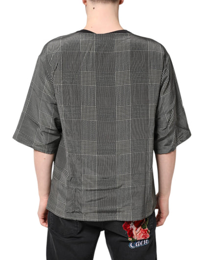 Black White Graphic Print Short Sleeve T-shirt-Dolce & Gabbana-LabelTerrace.com