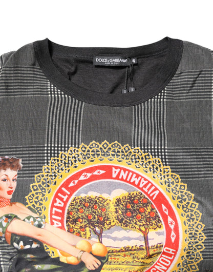 Black White Graphic Print Short Sleeve T-shirt-Dolce & Gabbana-LabelTerrace.com