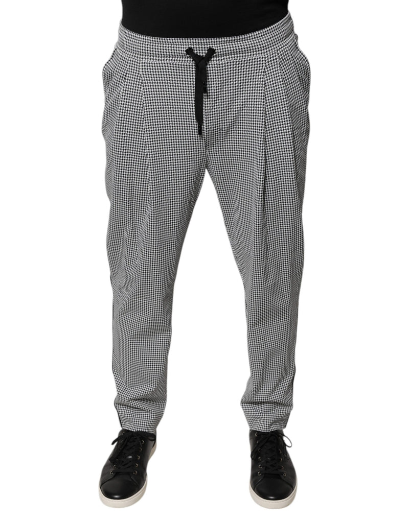 Black White Houndstooth Skinny Dress Pants-Dolce & Gabbana-LabelTerrace.com