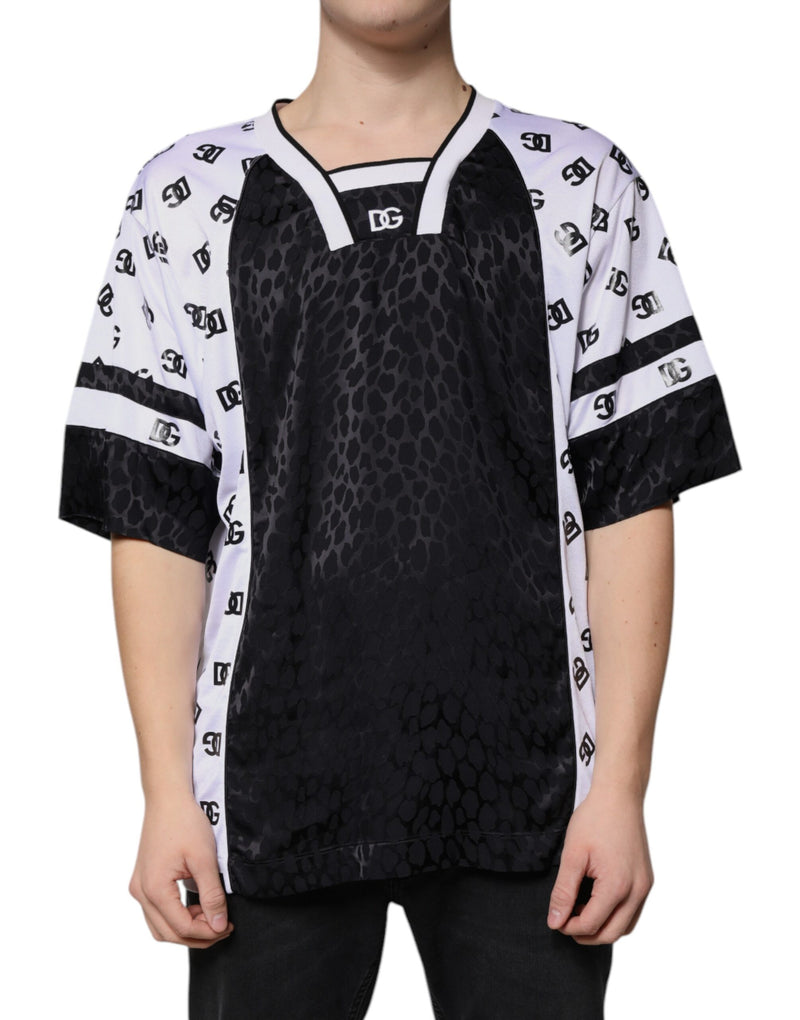 Black White Logo Men Short Sleeves T-shirt-Dolce & Gabbana-LabelTerrace.com