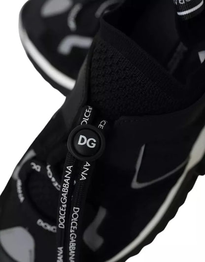 Black White Logo Sorrento Mens Sneakers Shoes-Dolce & Gabbana-LabelTerrace.com