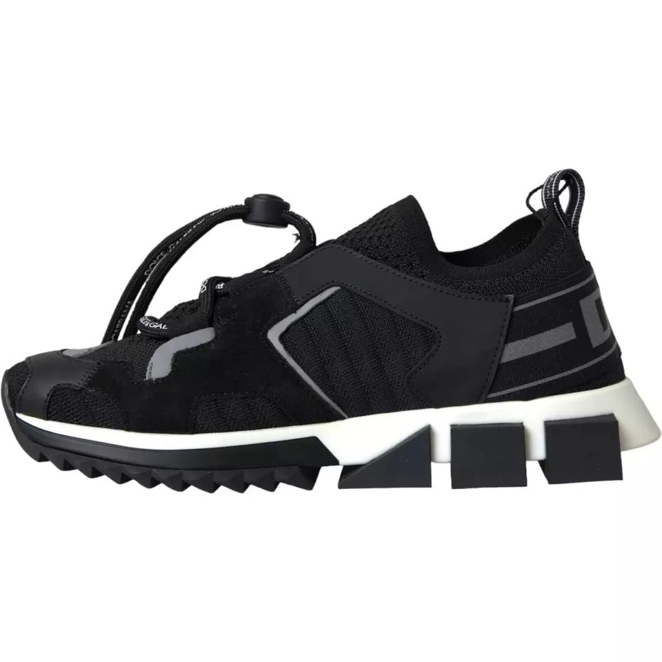 Black White Logo Sorrento Mens Sneakers Shoes-Dolce & Gabbana-LabelTerrace.com